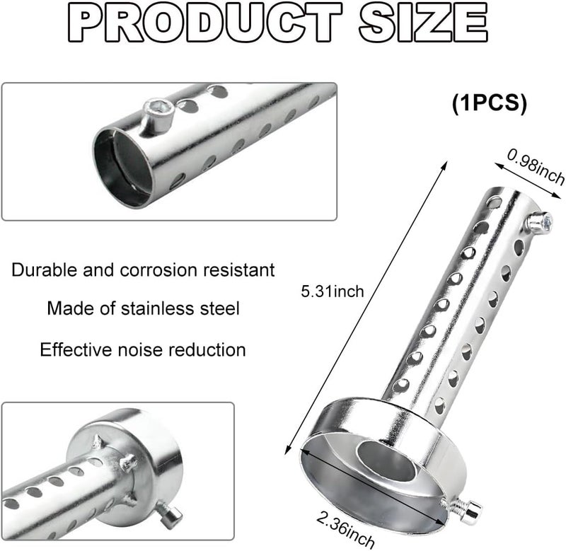 Wevdn Motorcycle Exhaust Silencer, Stainless Steel Motorcycle Exhaust Muffler Insert, Exhaust Muffler Assembly Turbo Sound Muffler for Motorbike, Universal Motorcycle Accessories (60mm) - Image 2